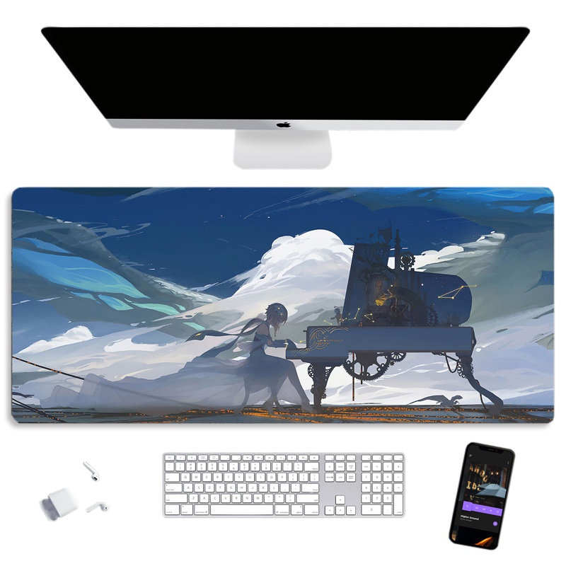 Tấm Lót Chuột Gaming Cỡ Lớn 90x40cm Siêu Dày 3mm GenShin Impact Mouse Pad Anime