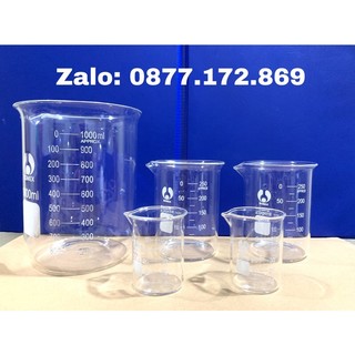 Cốc thuỷ tinh chịu nhiệt 50ml, 100ml, 250ml, 500ml