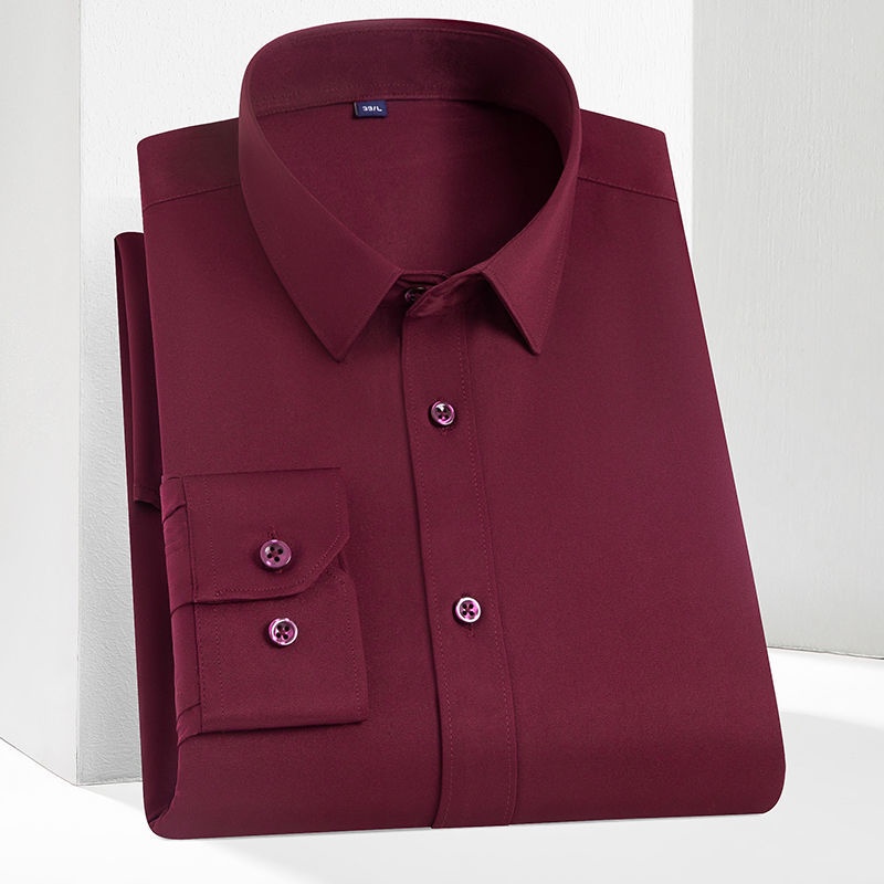 Baju putih lelaki Áo Sơ Mi Tay Dài oversizesleeve Bằng Lụa Lạnh Cao Cấp Màu Trắng Và Xanh Dương Đơn Giản Cho Thanh Thiếu Niên