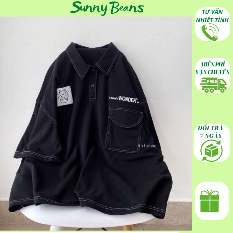 Áo polo chỉ nổi form suông, rộng rãi, dáng giấu quần hot trend xinh xắn đủ size