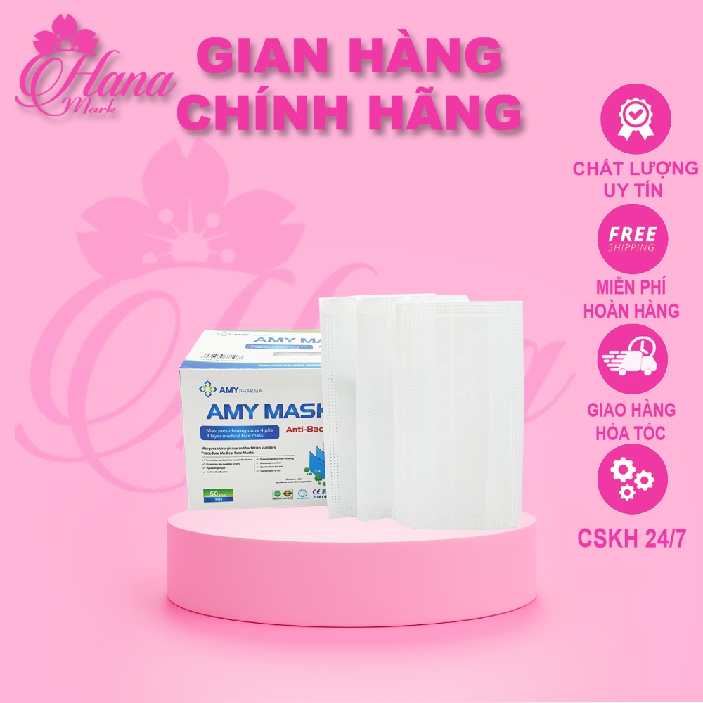 (Sỉ ktyt)Hộp khẩu trang y tế 4 lớp kháng khuẩn quai ngoài đủ màu Xanh,Xám,Trắng