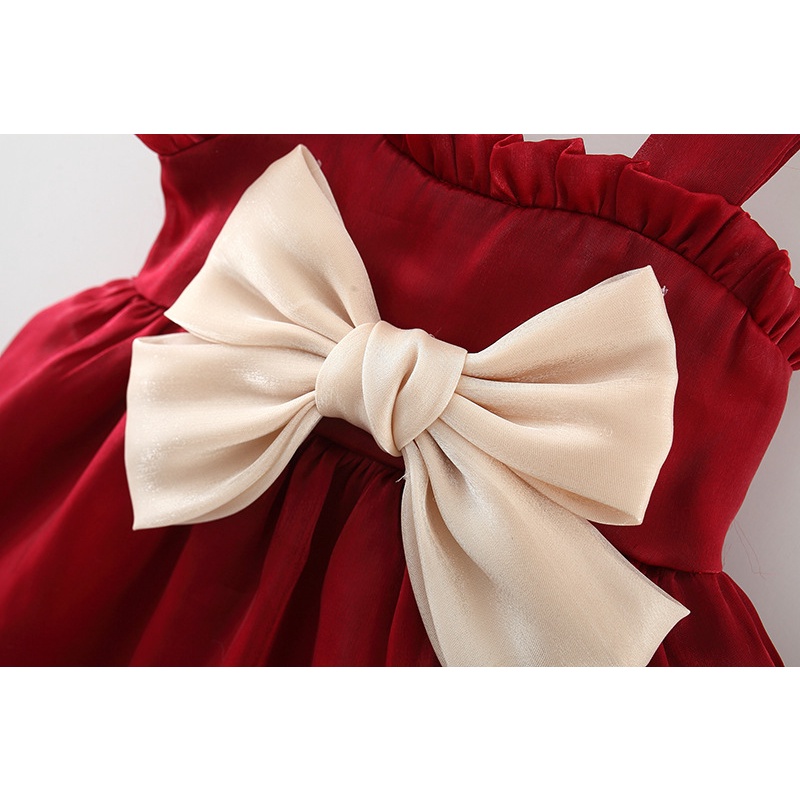 Đầm Công Chúa Hai Dây Thắt Nơ Thời Trang 2023New Dành Cho Bé Gái Sơ Sinh Dự Tiệc Sinh Nhật
