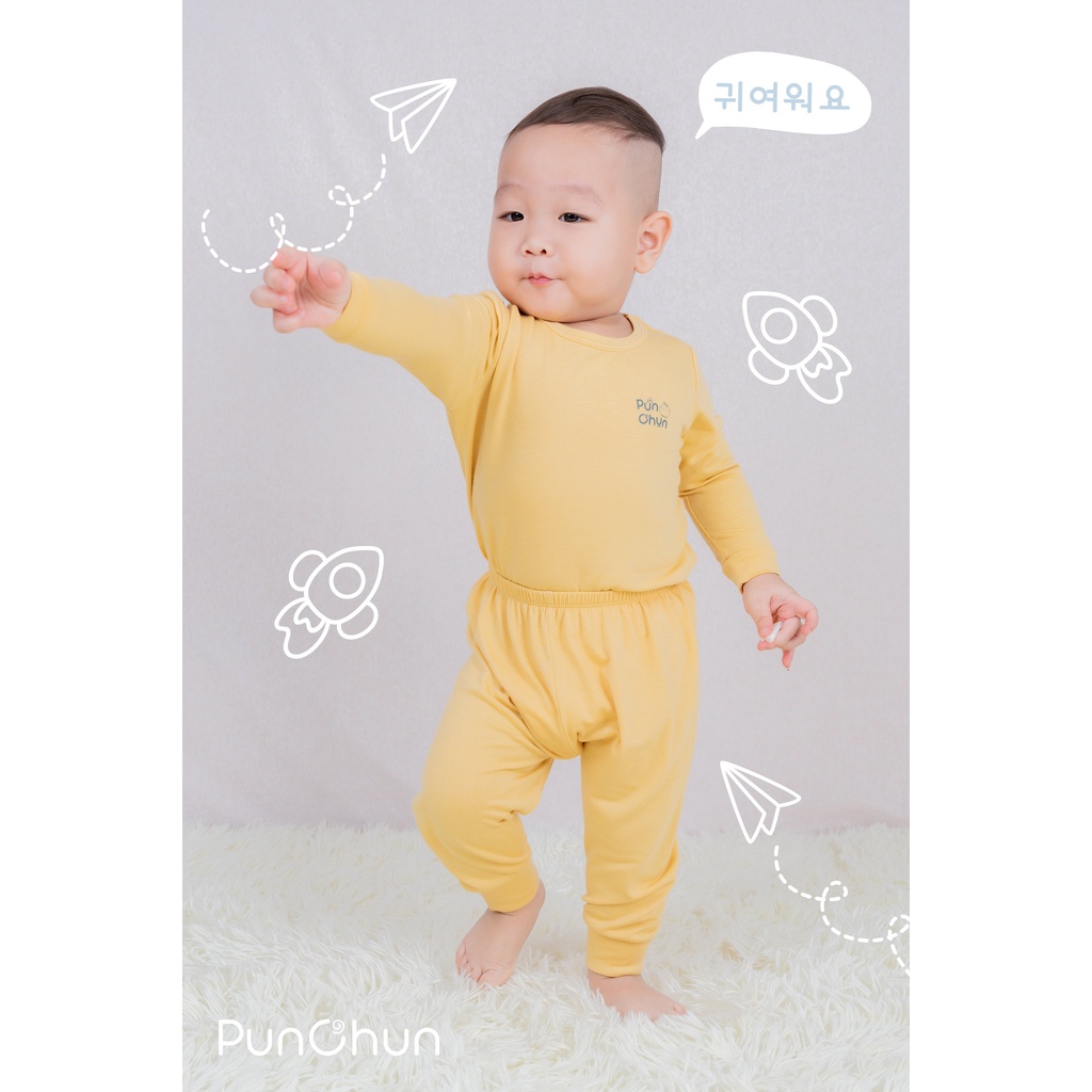 [PUNCHUN] Bộ dài tay bo Punchun vàng