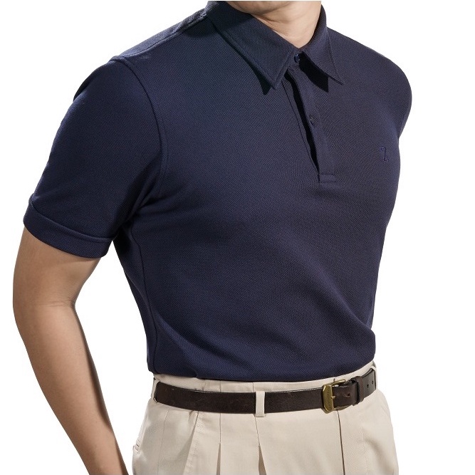 Áo Polo nam màu xanh tím than Deep Navy Australian Cotton Polo Zicnor, áo phông nam có cổ vải 100% cotton dáng hiện đại