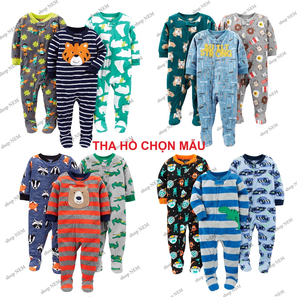 link 8- Bộ body cho bé SIZE ĐẠI 18m-5 TUỔI body nỉ bông bé trai bé gái sleep nỉ liền quần liền tất hình thú shop NEM