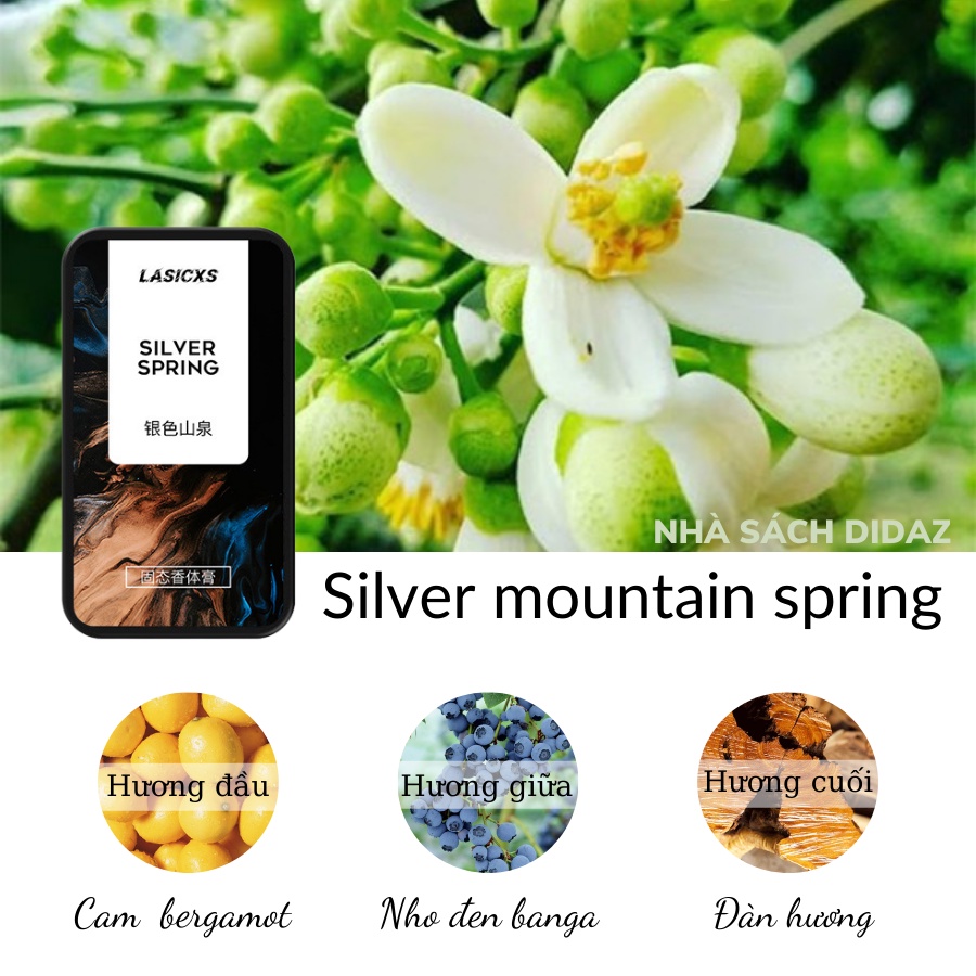 Nước hoa khô nam nữ sáp LASICXS dịu nhẹ, lưu hương, thu hút NH03