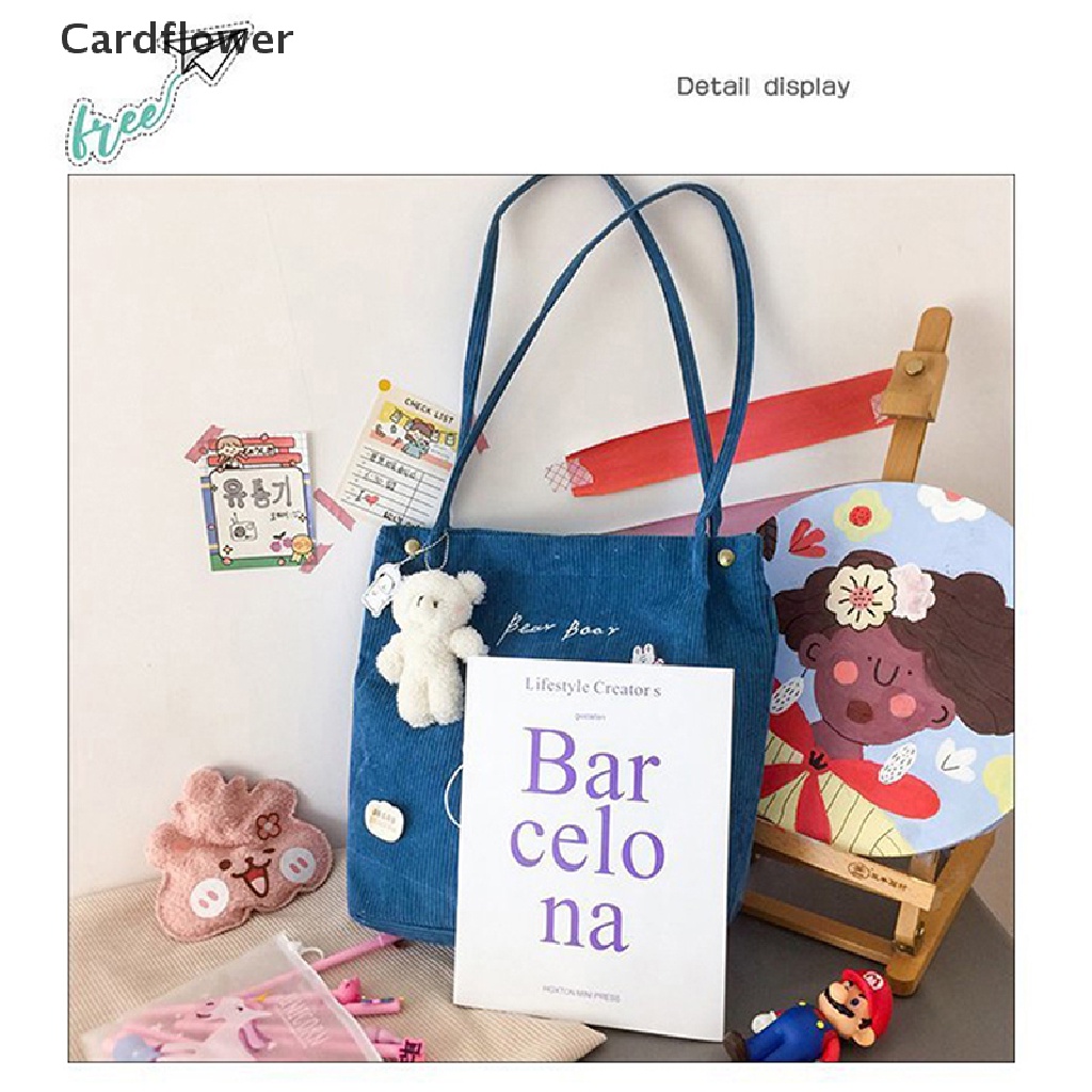 < Cardflower > Túi Đeo Vai / Xách Tay / Đeo Chéo Hình Gấu Bông Vải Nhung Nhật Bản Mới Bán Chạy