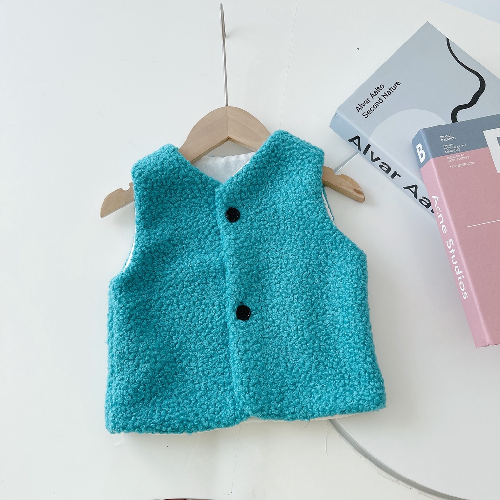 Áo Gile Lông Cừu Bé Trai Nhà MINKYSUN Cực Xinh Cho Bé Từ 7-17kg