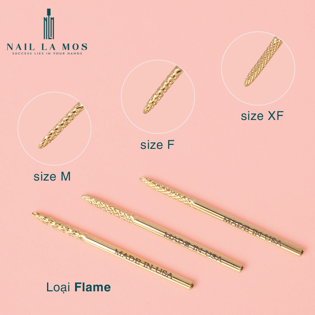 Đầu mài khóe Mỹ chất liệu titan vàng cao cấp - Đầu mài móng, mài mịn loại xịn, dùng bền, an toàn (lẻ chiếc)