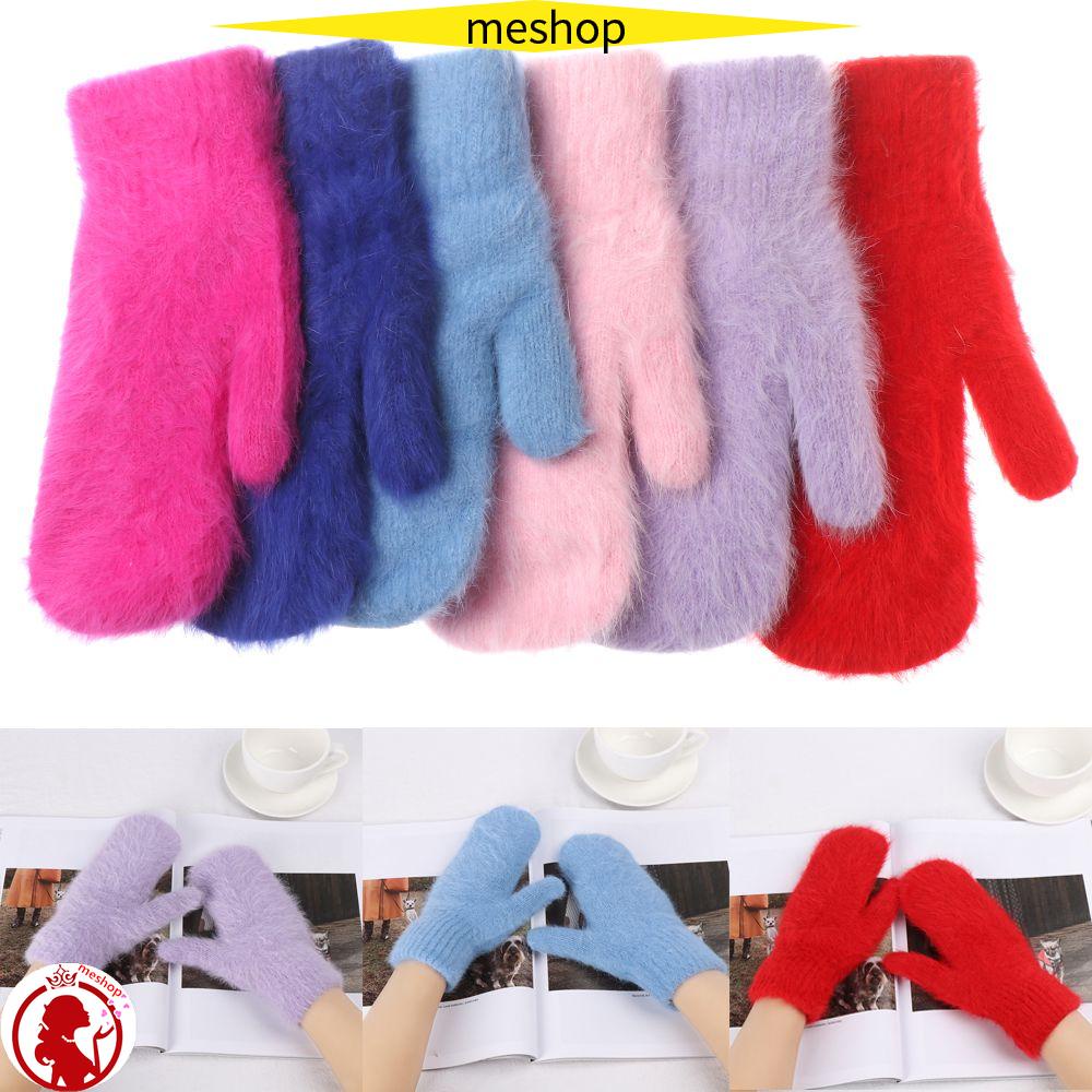 Găng Tay Lông Nhung Mềm Mại Co Giãn Màu Kẹo Ngọt