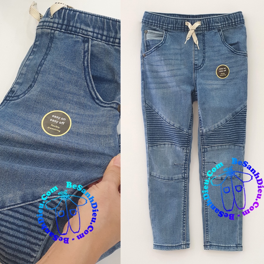 Quần jean thun cho bé hàng xuất xịn cực đẹp từ 20kg đến 53kg màu xanh