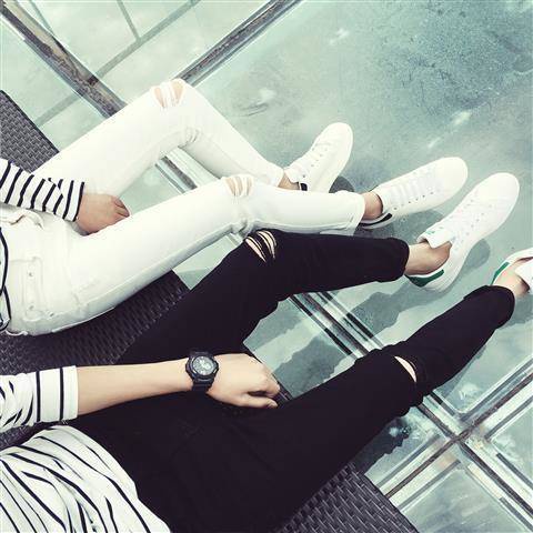 Quần Jeans Skinny 9 Tấc Dáng Ôm Rách Gối Có Size Nhỏ 26-27 Thời Trang Mùa Hè Cho Nam Giới
