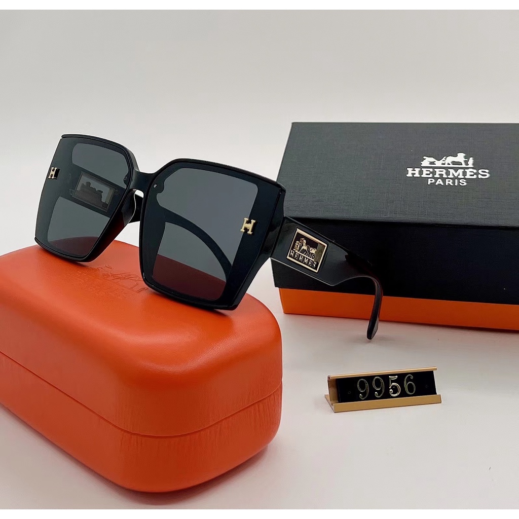 Hermes Kính Mát Gọng Vuông Phong Cách Retro Sang Trọng Dành Cho Nữ