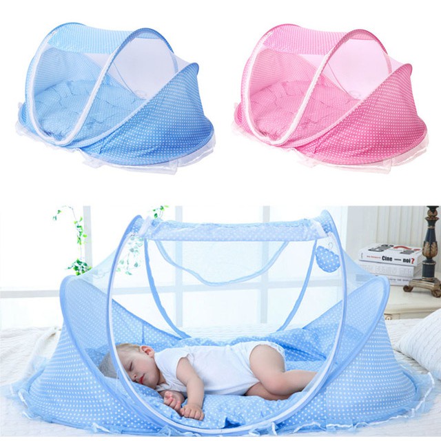 Mùng/ màn gấp gọn cho trẻ sơ sinh và trẻ nhỏ di động, chống muỗi và côn trùng hiệu quả - Màn nhạc ru bé ngủ ngon