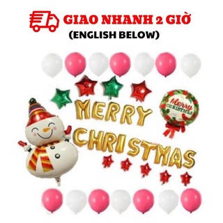 Bộ bóng trang trí Noel giáng sinh màu trắng đỏ bbne04