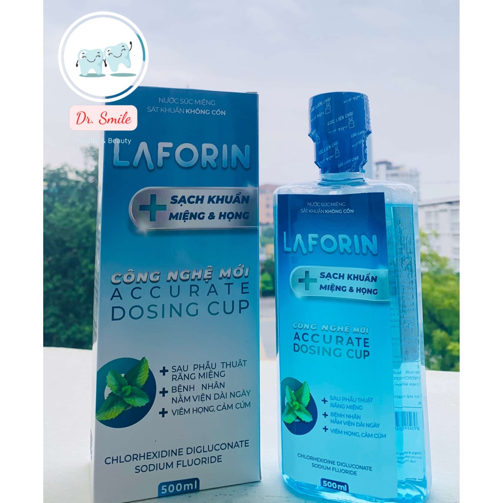 Nước Súc Miệng LAFORIN CHLORHEXIDINE 500ml sát khuẩn răng miệng, giảm nhiệt miệng, viêm nướu, chảy m