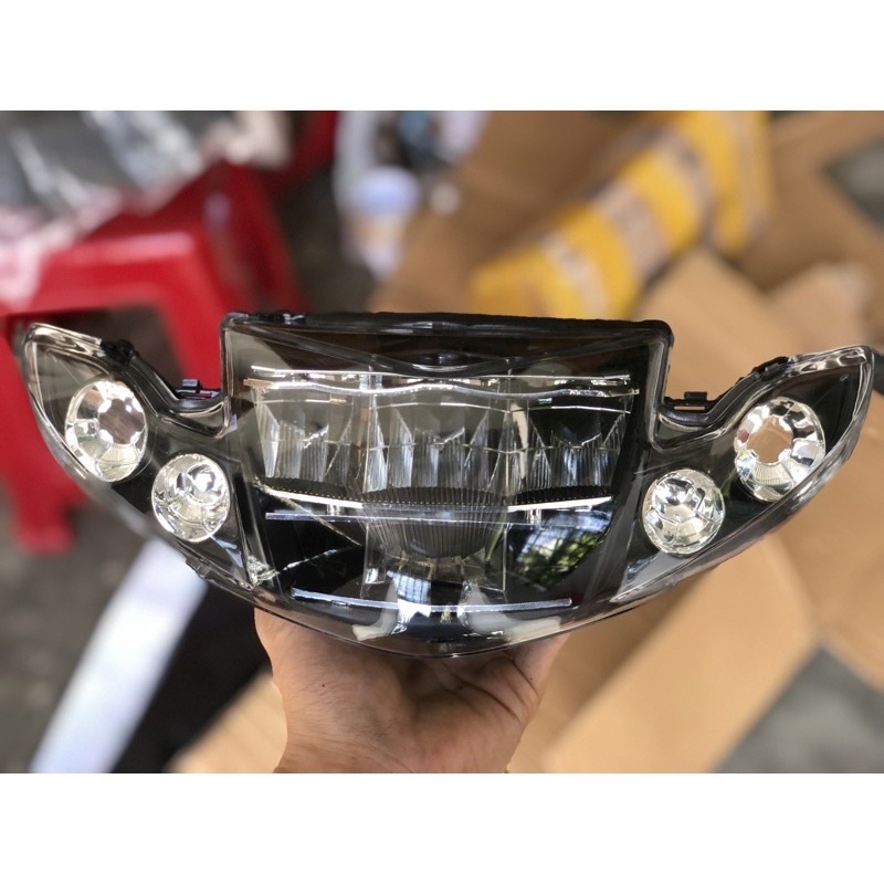 Pha đèn trước sihello 2 Tầng gắn xe sirius 50-100-110 có đờ mi sẵng tặng dây đèn xi nhanh giá rẽ cho sinh viên😍