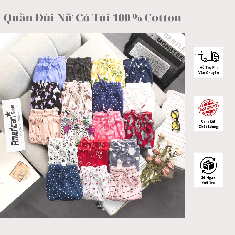 (Có Túi) Quân Đùi Nữ Thun Cotton 100% Mặc Nhà Hay Mặc Đi Chơi Đã Xinh Mà Còn Cực Mát AmericanStyle