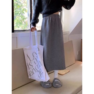 Chân váy nhung dài xẻ sau