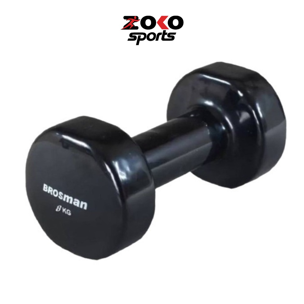 Tạ đơn tập tay 7kg, tạ tay cao su nhập khẩu chính hãng Brosman loại 1 - ZOKO SPORT