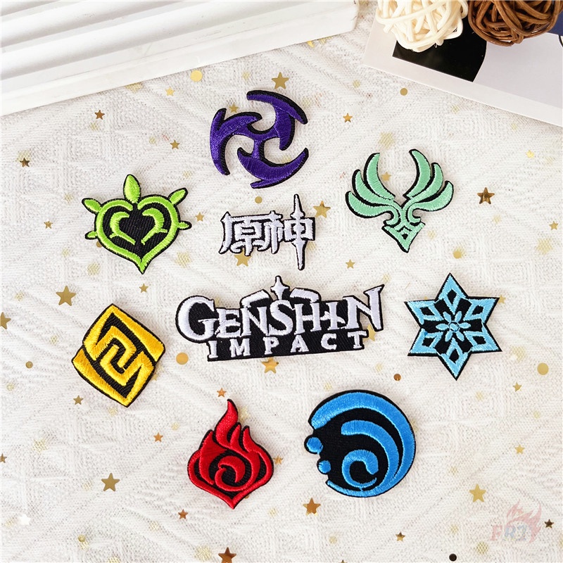 ♥ Sticker Ủi Thêu Hình Game Phiêu Lưu ♥ 1 Miếng Dán Ủi Quần Áo Hình Bảy Nguyên Tố