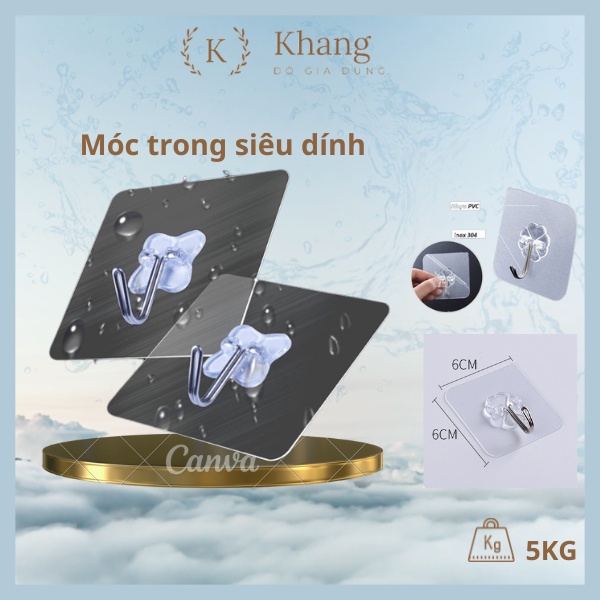 10 Móc Dán Tường Treo Đồ Trong Suốt - Dính Chịu Lực Thần Thánh- Đa Năng (MT01)