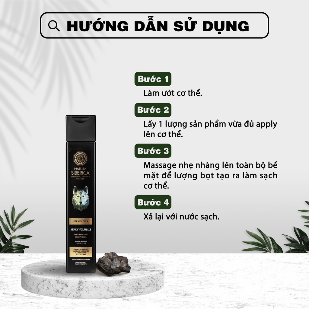 Bộ quà tặng nam giới Date Me Natura Siberica Gel cạo râu Arctic Wolf 150ml & Gel tắm Alpha Wolfmale 250ml