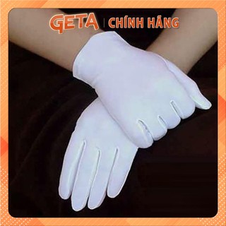 Bao tay trắng vải cotton 2 chiều (vải sẹc) cho lễ tân, bảo vệ, duyệt binh (100 đôi)