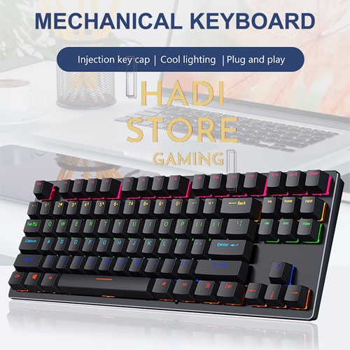 Bàn Phím Cơ Gaming K550 LEAVEN Đèn Led RGB 87 Key Blue Switch HADI_STORE GAMING