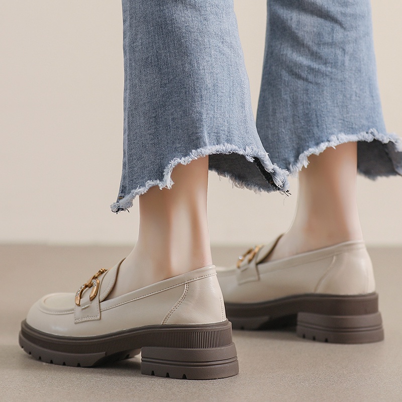 Giày Da Đế Dày Mềm Mại Phong Cách Anh Quốc Cổ Điển Size 34-42 Cho Nữ