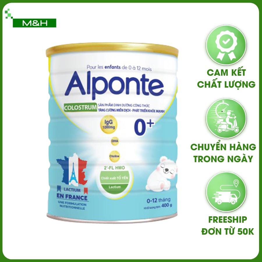 Sữa non Alponte Colostrum 0+,1+ 400g / 800g chứa kháng thể IGg tăng cường miễn dịch [Date 2025]