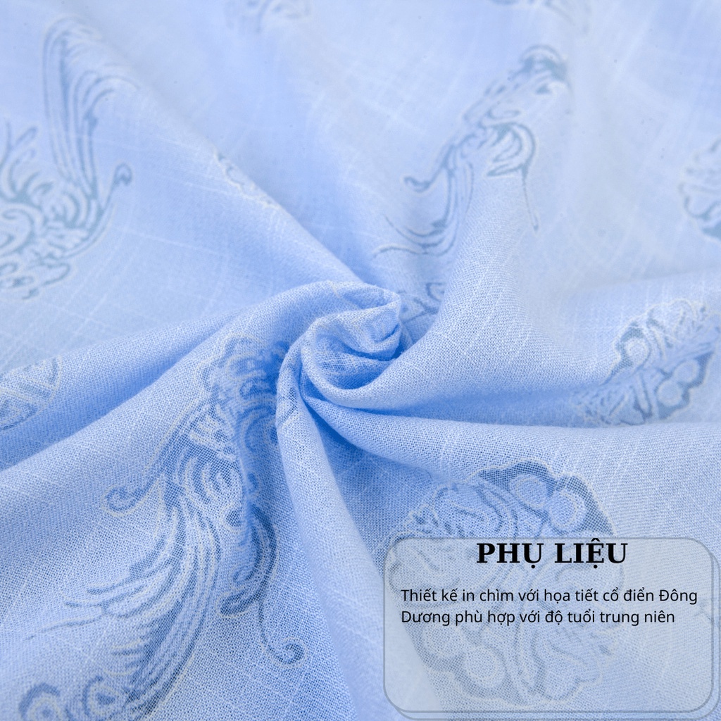 Áo sơ mi nam trung niên tay ngắn vải xô đũi dày dặn siêu mát form rộng có túi ADUI12