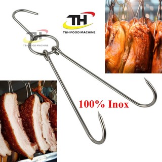 Combo 10 Móc treo vịt, gà, thịt inox không gỉ móc treo thịt xông khói, móc vịt nướng, chân giò dùng cho lò quay vịt