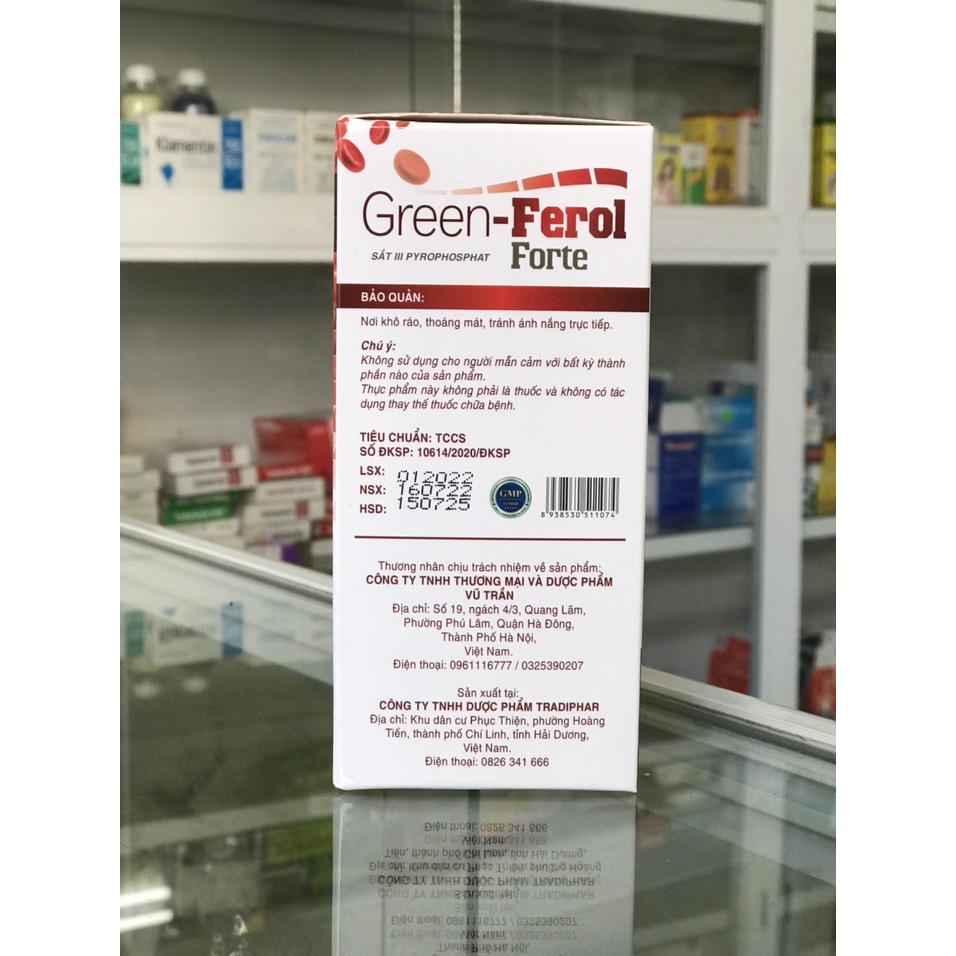 Viên sắt hữu cơ GREEN-FEROL hỗ trợ tạo hồng cầu giảm thiếu máu LAHUTU