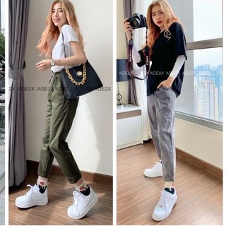 BAGGY KAKI NỮ AGE2X Phối dễ dàng với giày cao gót, giày thể thao, Hầu hết mix cực yêu với các phom áo