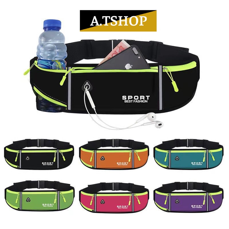 Túi Đeo Hông Chạy Bộ Nam Nữ Nhỏ Gọn Nhiều Ngăn Vải Chống Nước, Túi Đeo Bụng Đa Năng