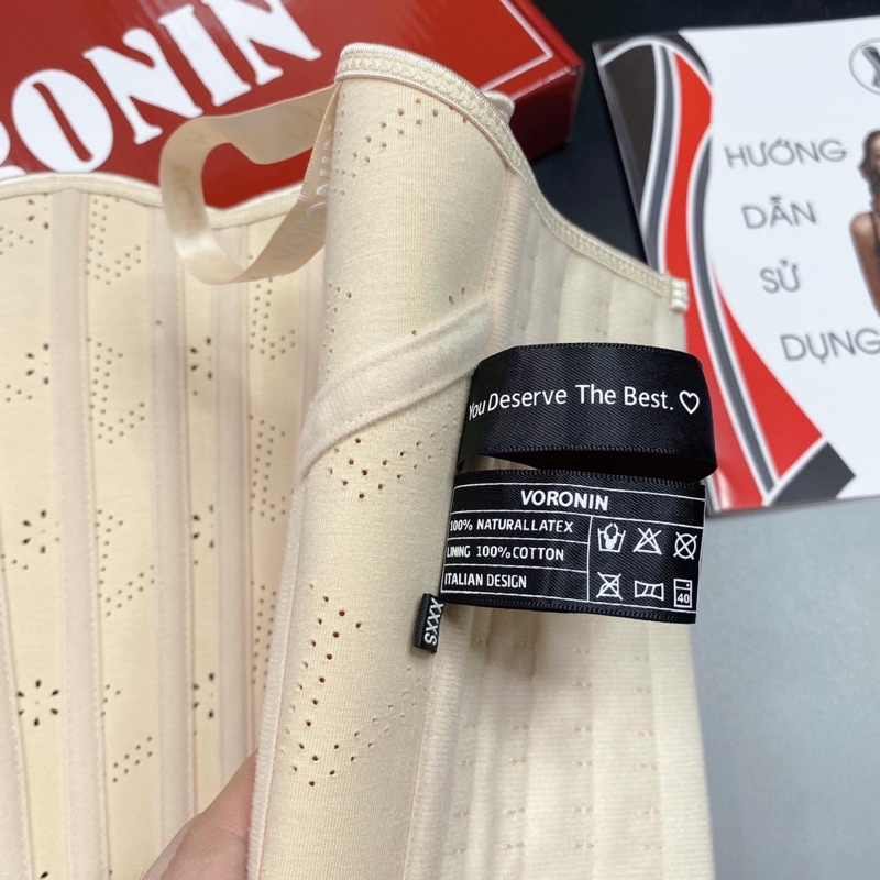 Đai latex Voronin sợi biến nhiệt cao cấp từ Italia. Đốt cháy mỡ thừa, tạo body hoàn hảo.