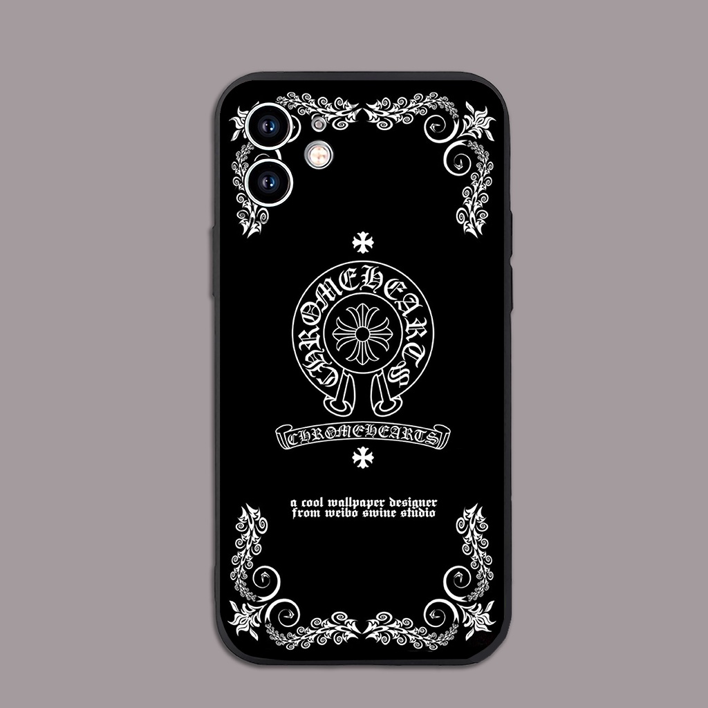 Ốp lưng điện thoại iPhone Ch.rome heart cạnh vuông silicon dẻo bảo vệ cam ip 6/6s/7/8/X/XS/XR/11/12/13/14 Pro Plus Max