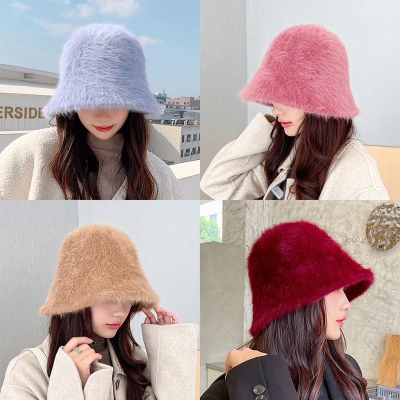 Nón Tai Bèo Giữ Ấm Màu Sắc Đơn Giản Thời Trang Thu Đông Cho Nữ