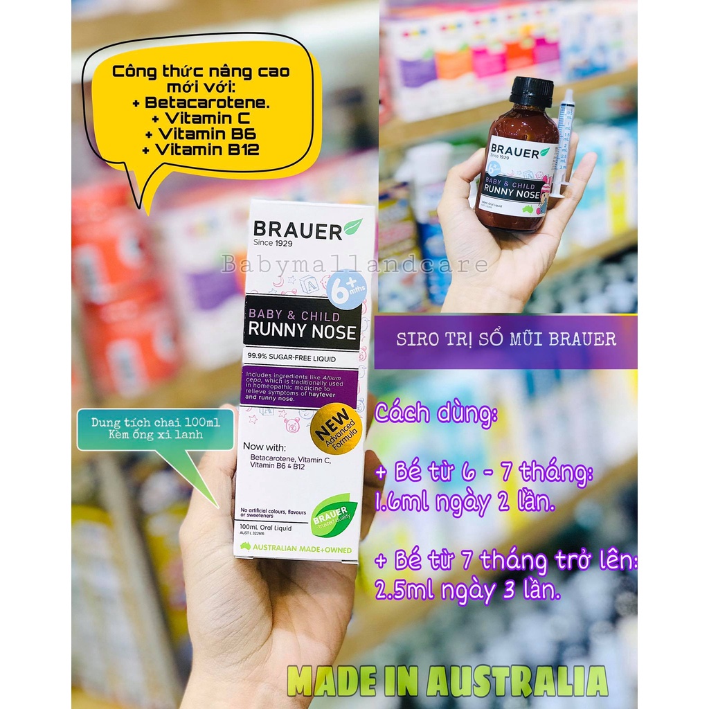 siro sổ mũi Brauer Runny nose 8.2024
