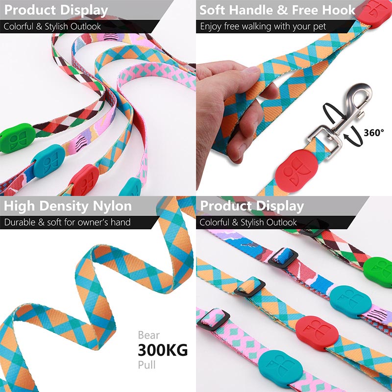 HamshMoc Vòng Cổ Và Dây Dắt Thú Cưng Đi Dạo Chất Liệu Nylon Mềm Mại Có Thể Điều Chỉnh Kích Thước