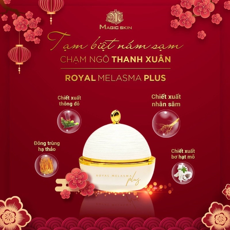 [CHÍNH HÃNG]Cao Nám Kem Ngừa Nám Tàn Nhang MagicSkin Royal Melasma Plus[40gr].