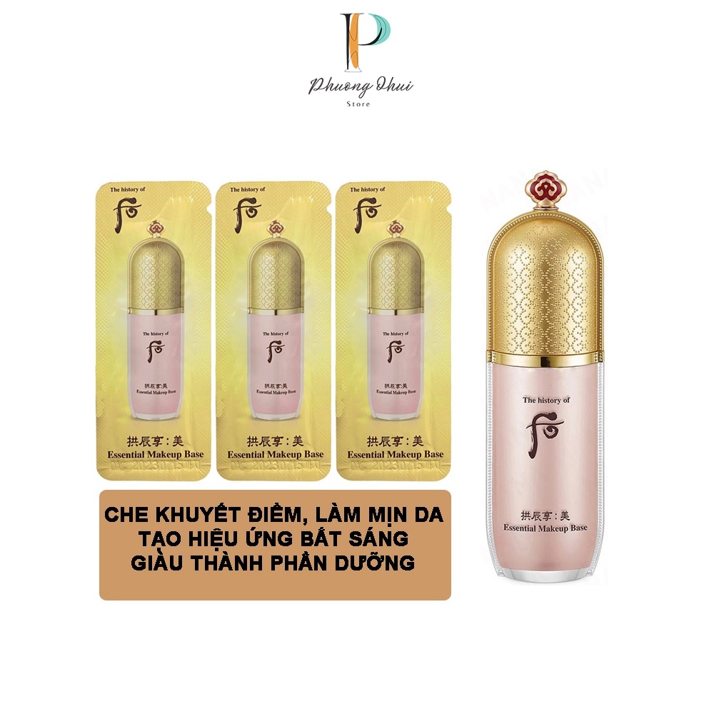 Kem Lót Trang Điểm Whoo Essential Makeup Base Che Phủ Khuyết Điểm Và Sáng Mịn Da 1ml