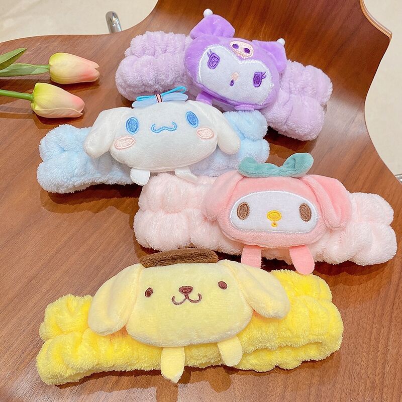 Băng Đô Cài Tóc / Băng Đô Trang Điểm Rửa Mặt Hình Cinnamoroll Nhồi Bông Dễ Thương Cho Bạn Gái