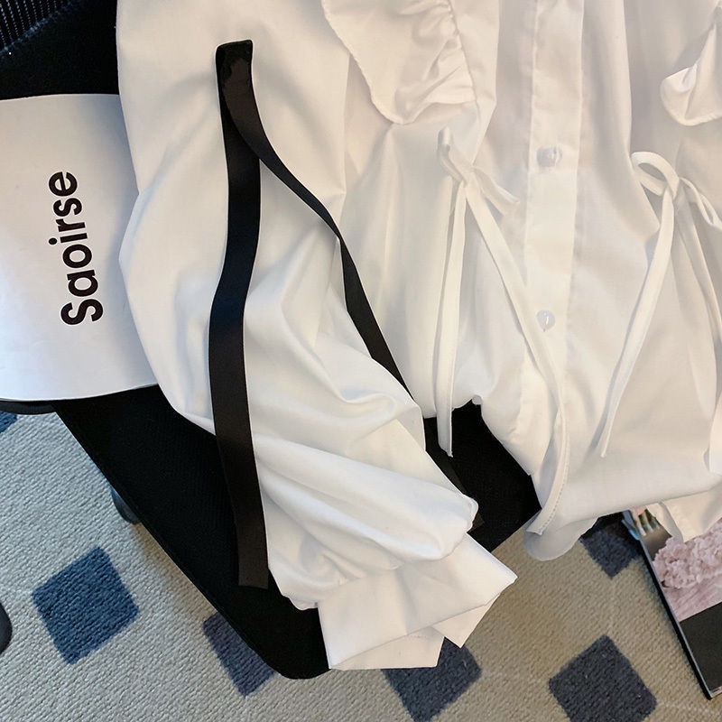 Hàng Có Sẵn Áo Sơ Mi Dáng Rộng Tay Dài Cao Cấp In Họa Tiết Hoa Phong Cách Hoàng Gia Pháp Thời Trang Mùa Xuân