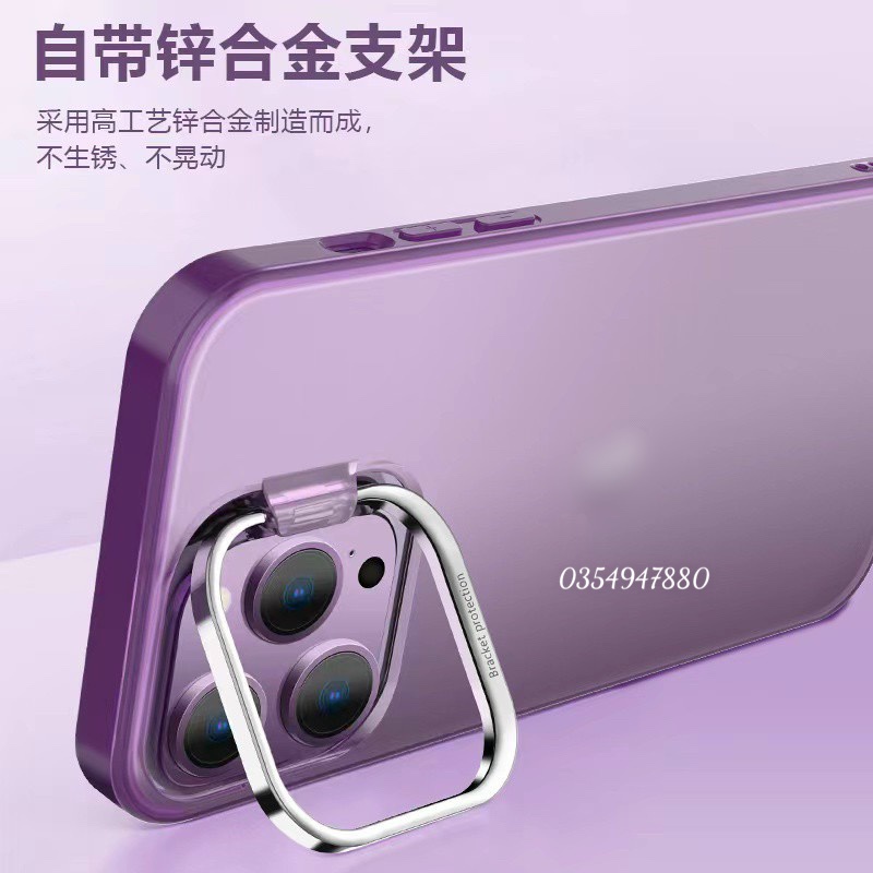 Ốp lưng X-level nhám có chân chống dựng iPhone 14 Pro, 14 Pro Max vành camera nhôm siêu đẹp