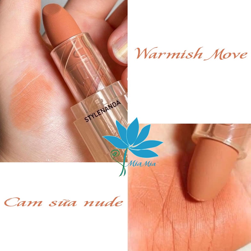 Son Môi 3CE Thỏi Soft Matte Lipstick Warmish Move Màu Cam Nude Mềm Mại Quyến Rũ