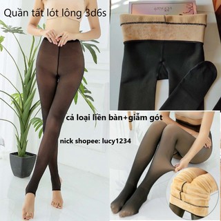 Quần tất 3D nữ lót nỉ siêu ấm liền bàn/ giẫm gót