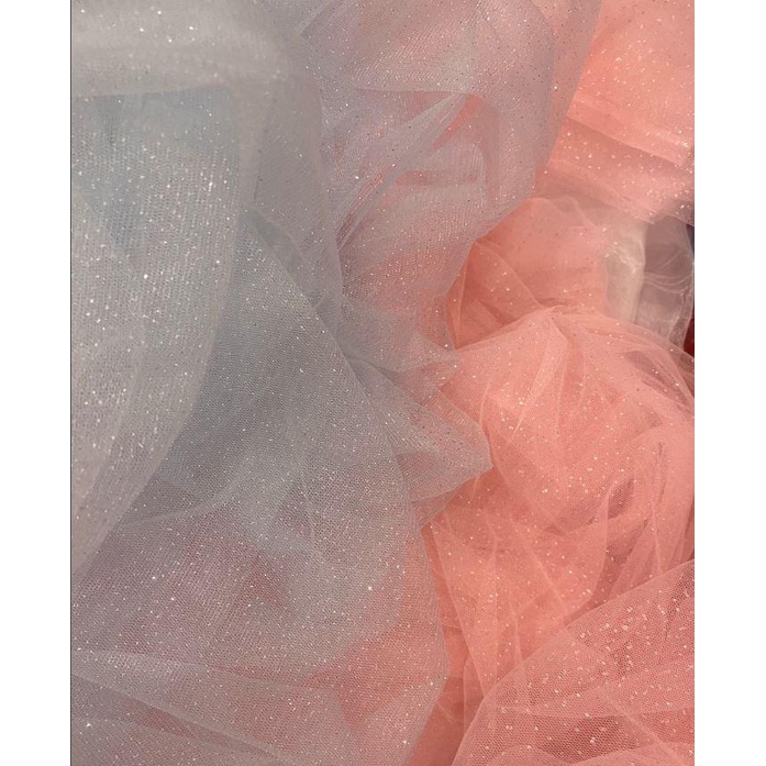 ⚡HOT⚡ Vải voan lưới nhũ hàng đẹp dùng may váy công chúa, phông nền chụp ảnh