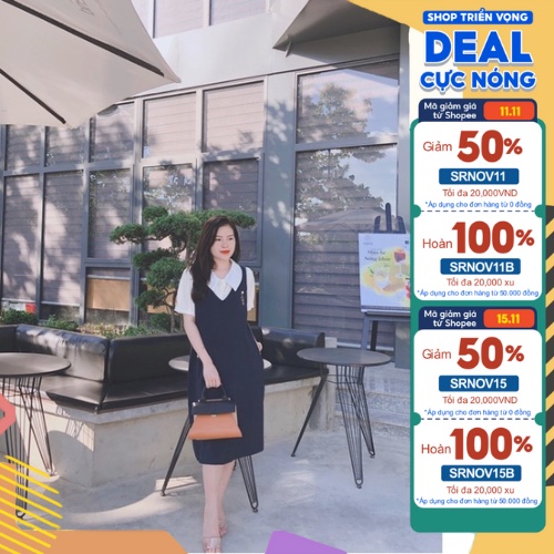 Yếm bầu thiết kế váy suông công sơ đi làm LAMVI YB-01